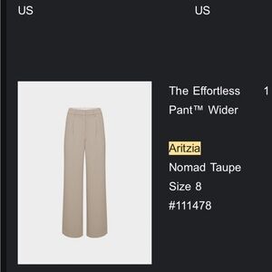 Aritzia Effortless Taupe Wide-Leg Trousers